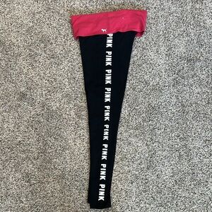 PINK Victoria's Secret Black and Red Leggings